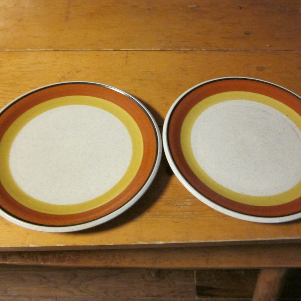 Vtg dinner plate Imperial By W Dalton Tangerine P9261 10.5 in 70s made in Japan - Picture 3 of 5